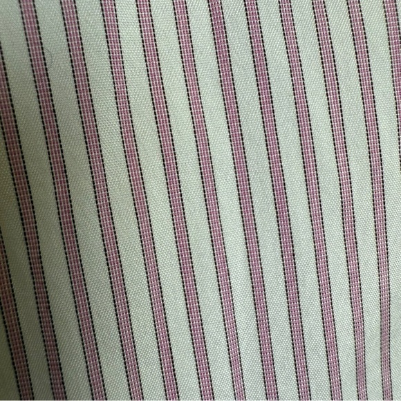 Theory Womens Shirt Small Striped Button-Up Cinched Waist Office Chic Pink White - Picture 8 of 9